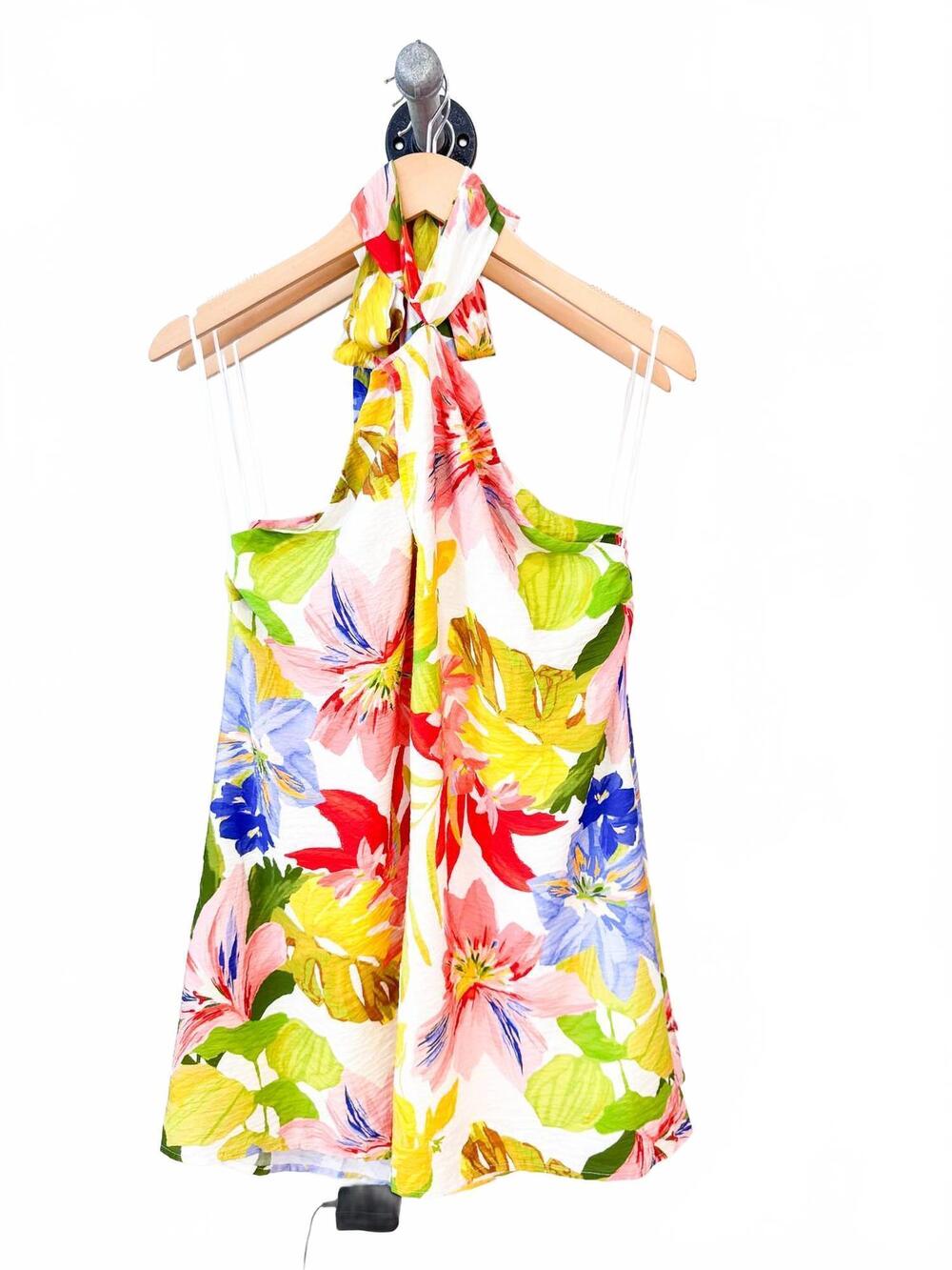 NEW ENTRO women's tropical mini dress in multi